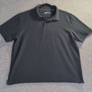 American Giant Standard Polo Size XL Charcoal Black 100% Cotton Made In The USA